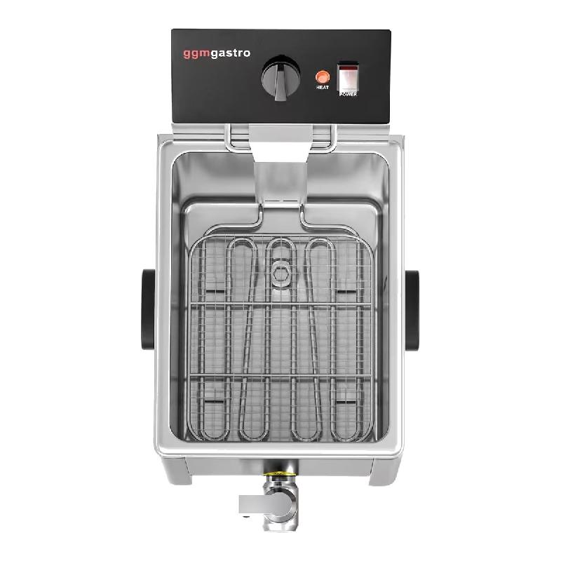 Friteuse électrique simple 8L - avec robinet de vidange | GGM_3