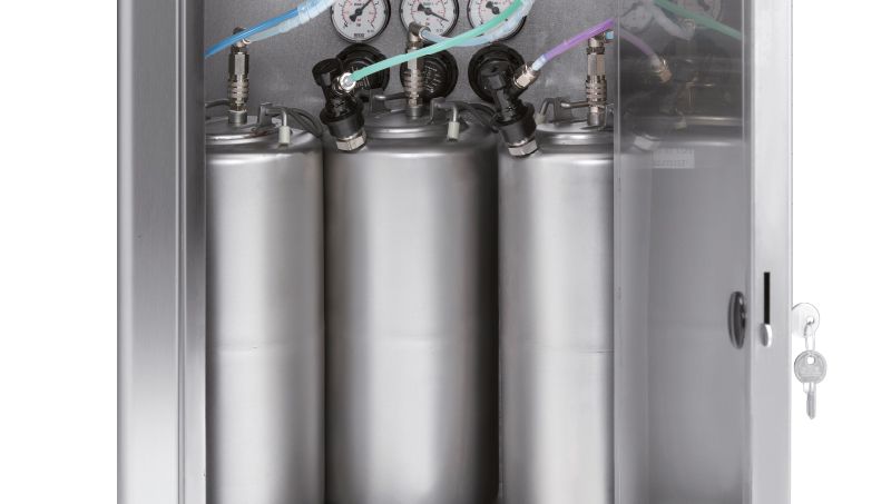 Dispositif vertical pour glaces italiennes et yaourts glacés à 2 parfums