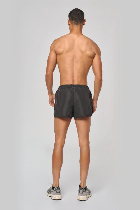 Short de running - PROACT - Réf: PA133 - Tissu léger et ultra résistant - Taille élastiquée avec cordon de serrage - Noir_3