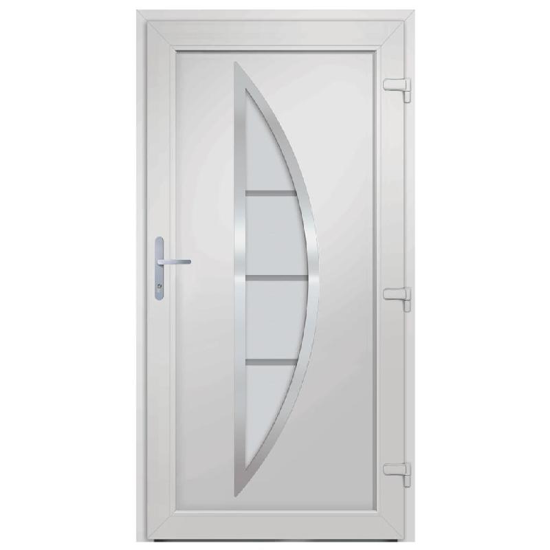 Vidaxl porte d'entrée blanc 98x190 cm pvc 3187868_3