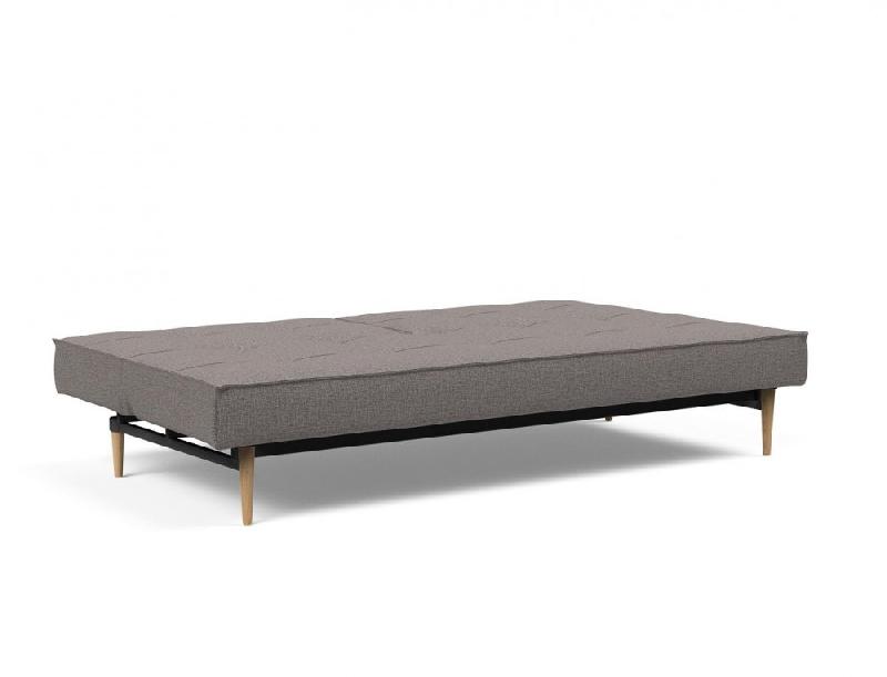 Canapé-lit INNOVATION LIVING SPLITBACK STYLETTO - Pieds chêne naturel - Convertible 115x210 cm - Tissu Mixed Dance Grey_3