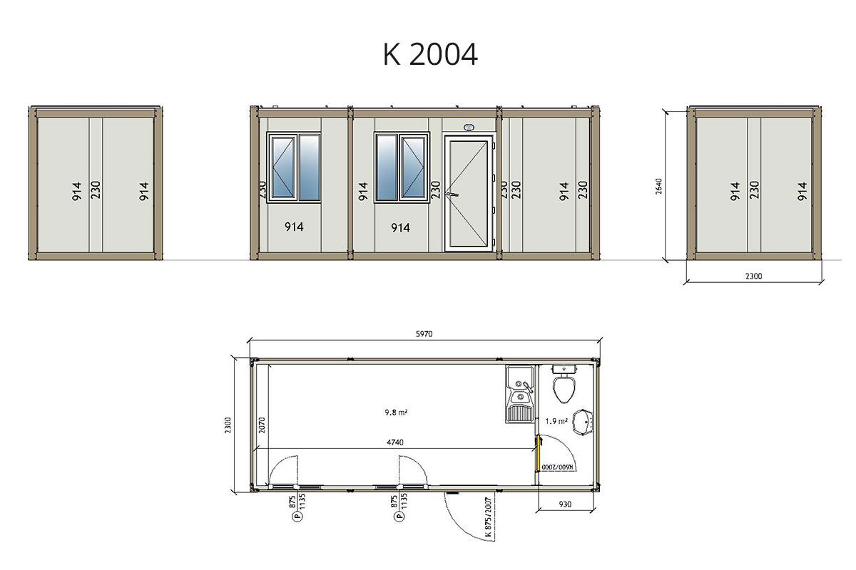 Bungalow De Chantier K2004 Modulaire Panneau Sandwich 2 30x6 00 Bungalow De Chantier K2004 Modulaire Panneau Sandwich 2 30x6 00
