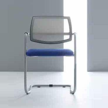 Fauteuil de réunion polyvalent CLUB - Piètement luge, dossier rembourré ou résille, assise rembourrée_3