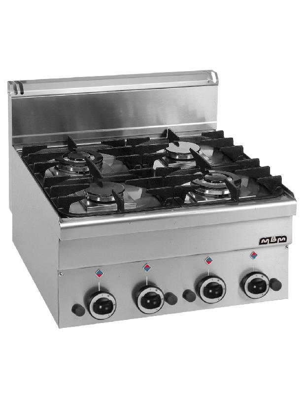 Fourneau 4 feux gaz à poser - 11.7 Kw - Gamme DOMINO 600 - Référence G4S6 - MBM_3