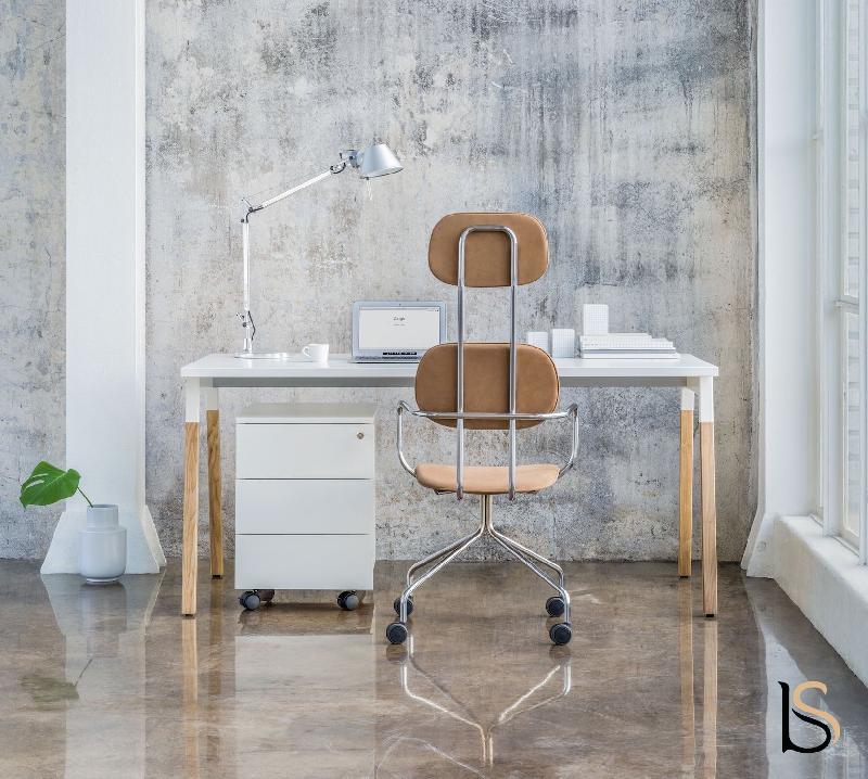 Bureau individuel Ogi Wood - MDD - Blanc, 140 x 80 cm, Oui_0