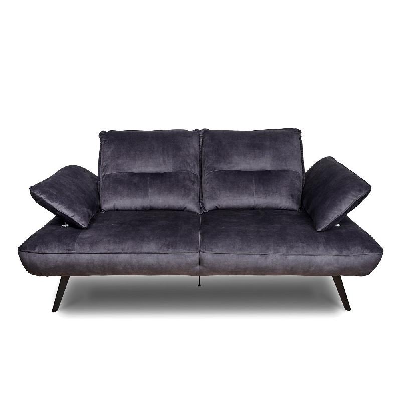 Canapé modulable TREK - dossier avance/recule - 2/3 places - velours gris graphite - design contemporain_3
