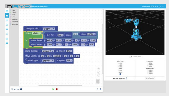 ROBOT COLLABORATIF 6 AXES À PROGRAMMER NED2 NIRYO ÉDUCATIF ROS PYTHON_3