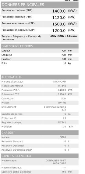 Groupe électrogène en container M 1400 CO 50 Hz triphasé - Visa - 1500.0 kVA_3