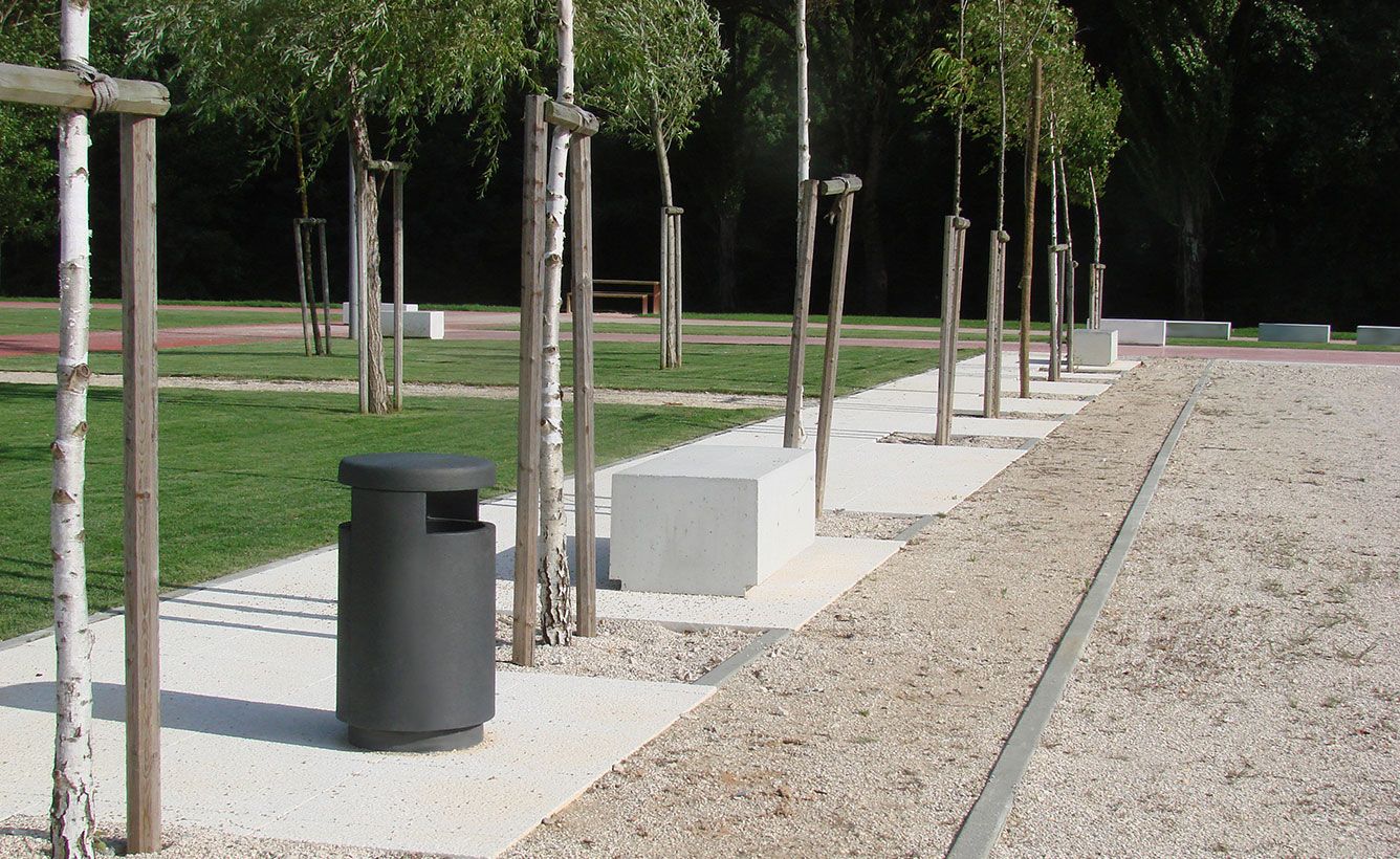 Urbus - Poubelle publique avec cendrier - Larus - Fonte et acier, 32L ou 80L_3