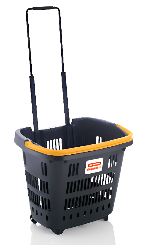 Panier à roulettes 34 litres - anse colorée - 2 roues - 25kg charge_3