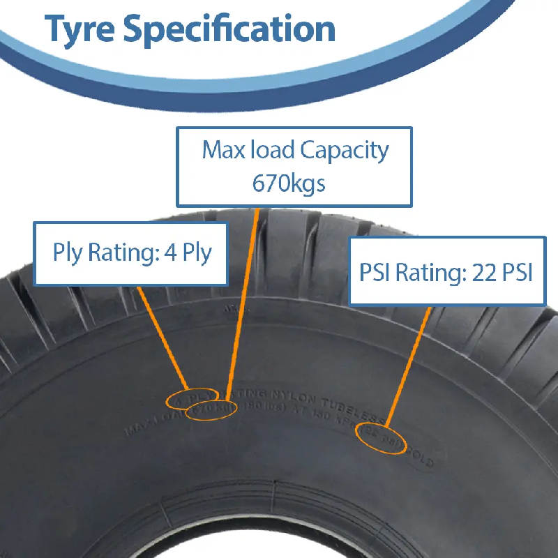 22x11.00-8 Pneus tondeuse à gazon 4 plis Tubeless P512 Off Road 670kgs (Lot de 3)_3