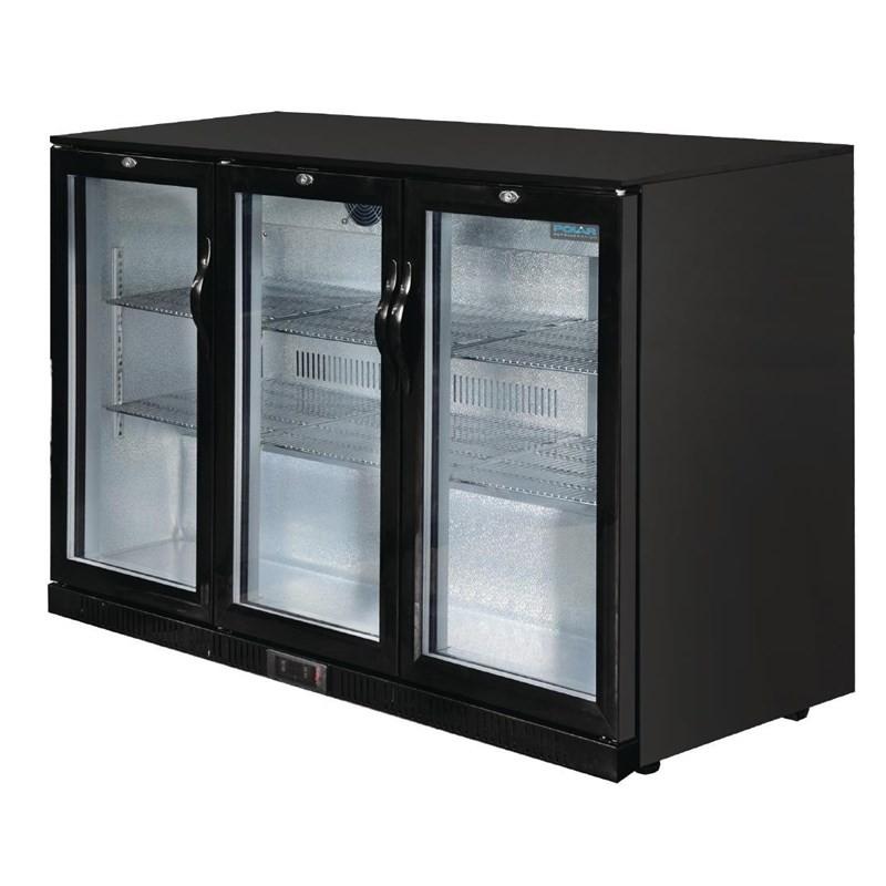Arrière-bar trois portes pivotantes Série G noir 330L GL004 Polar_3