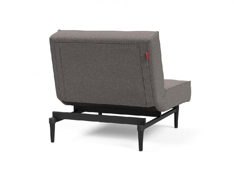Innovation Living - Fauteuil convertible Splitback Styletto avec lit 90x115 cm - Pieds fuseau noir - Tissu Mixed Dance Grey_3