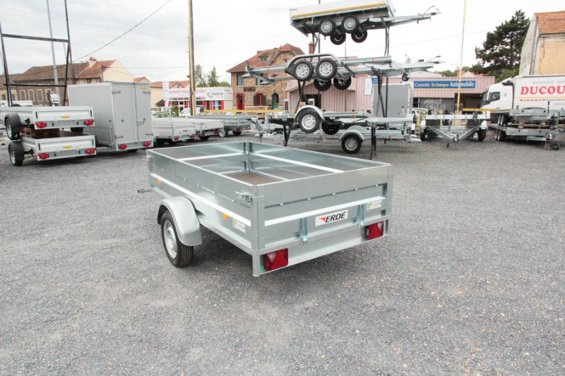 Remorque sans frein équipée d'un timon en v pour le transport multi usage - erde expert - lc 251 galva_3