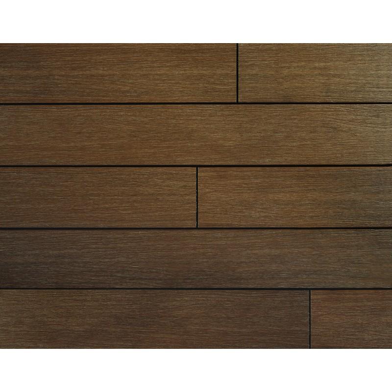 Lame de terrasse en composite alvéolaire coextrudé biface Supra - Ambre/Chêne foncé, épaisseur 23 mm, largeur 14,5 cm, longueur 360 cm - Garantie 15 ans_3