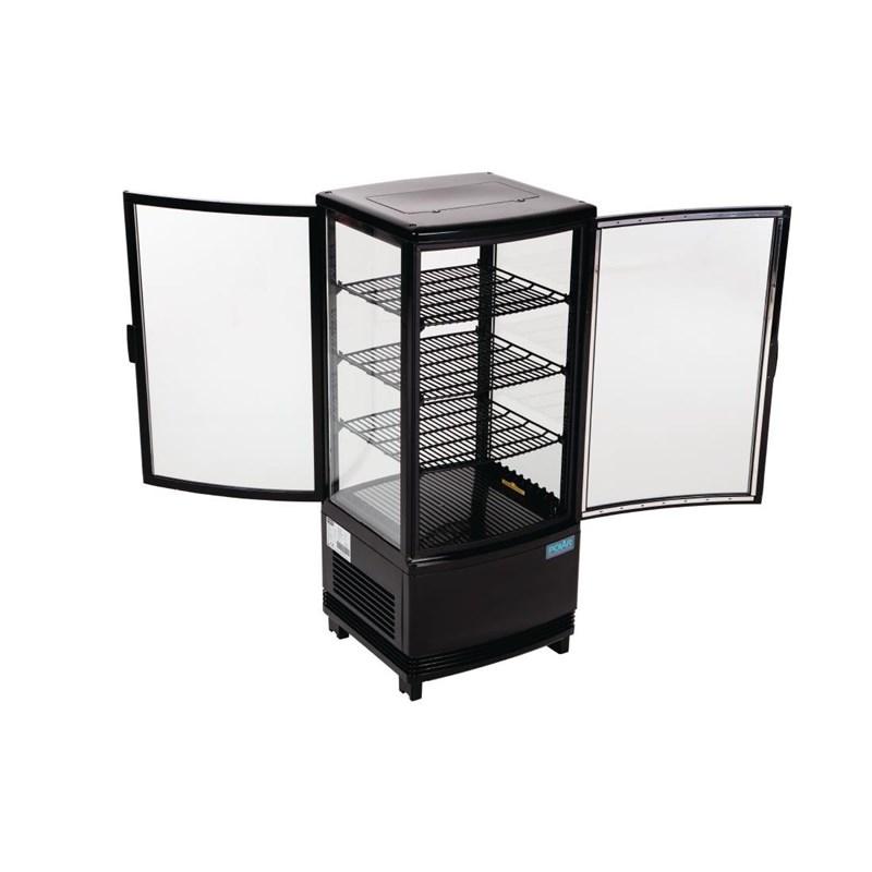 Mini-vitrine panoramique réfrigérée porte incurvée économe - série C noire 86L - Polar - CX574_3