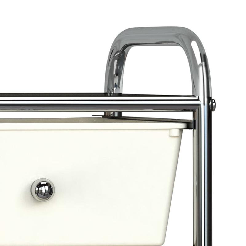 Vidaxl chariot de rangement mobile à 4 tiroirs blanc plastique 320399_3