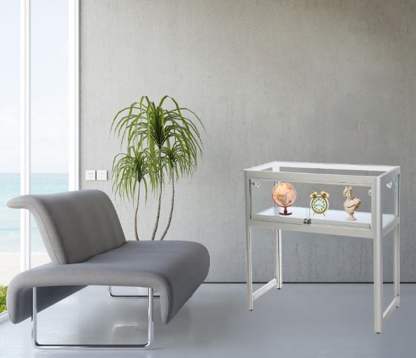 Vitrine d'exposition table /comptoir Aluminium Gris Alu led Réf : 2228412_3