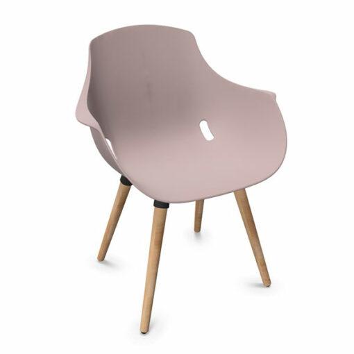 Chaise pour salle à manger - piètement bois MAHÉ - neuf - diversité de couleur - Noir/Blanc/Beige/Brique_3