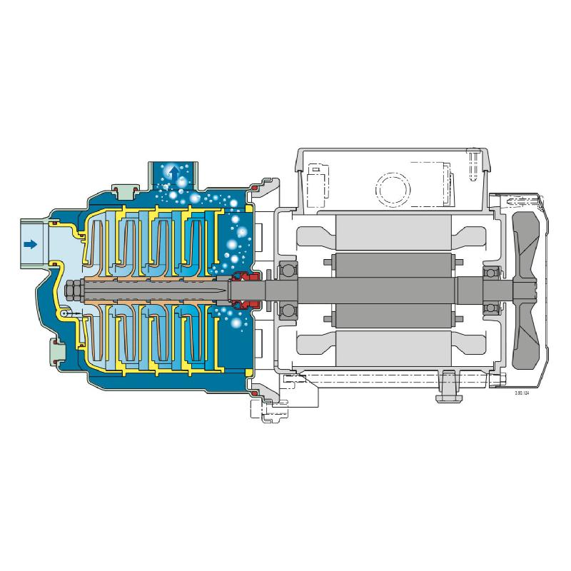 Pompe à Eau Multicellulaire Auto-Amorçante Calpeda MXAM 204 - Inox 0,55 kW, 4,5 m3/h, 220V - Pompe de Surface pour Jardin et Maison_3