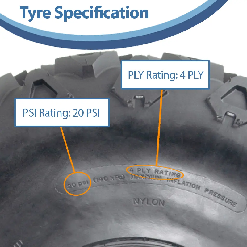 25x13.00-9 Utility ATV Gator Tyres P3026B Grass Mower 4-ply Tubeless (Set of 3)_3