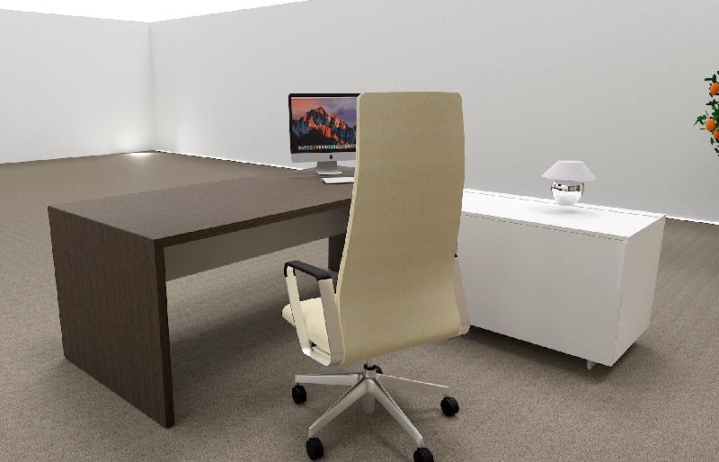 Bureau d'angle T45 avec desserte - Quadrifoglio - 192, Droite, Eucalyptus et blanc_3