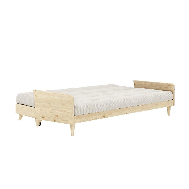 CANAPÉ 3 PLACES CONVERTIBLE INDIE STYLE SCANDINAVE FUTON IVOIRE COUCHAGE 130*190 CM._3