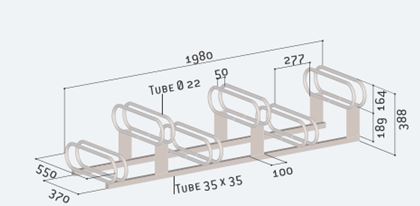 Support vélos design - 6 ou 5 places avec emplacements décalés pour éviter l'entrechoque des guidons_3