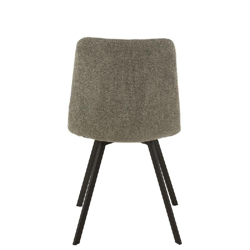 Chaise de salle à manger Milena gris clair - design moderne avec revêtement velours et pieds en métal laqué noir_3