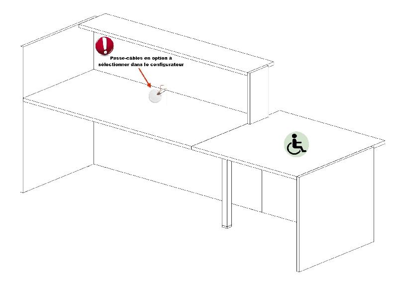 Banque d'accueil avec PMR Torino - 200, Droite, Non, Noyer grisé / anthracite_3