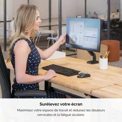 Fellowes Bras porte-écran simple Platinum Series - Noir_3