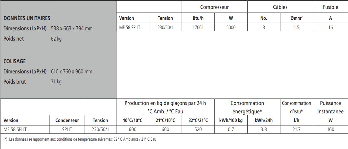 MF 58 Split - Machine à glace en supergrains - Scotsman - 600 kg/24 h - Finition inox - Sans cabine de stockage_3