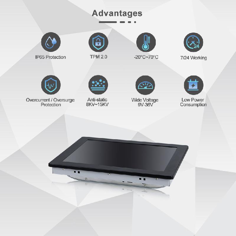 Panel PC industriel fanless 12,1 pouces pour supervision, HMI et automatisation - EVI-C012SAR - Écran tactile - IP65 - Intel Celeron/Atom_3