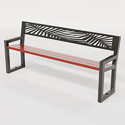 Banc public en tôle galvanisée avec traitement anticorrosion - Modèle Canopée - Découpe laser et finitions sur mesure_3