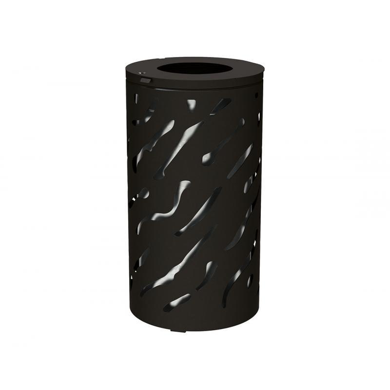 Corbeille Venise 80 litres - acier et tôle découpée - serrure à clé triangle - fabrication française_3