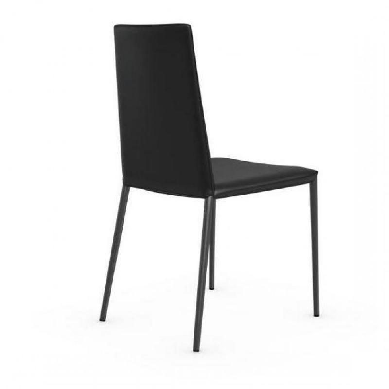 Lot de 2 chaises italiennes Boheme - Noir - Structure acier, assise et dossier en synderme - Design épuré_3