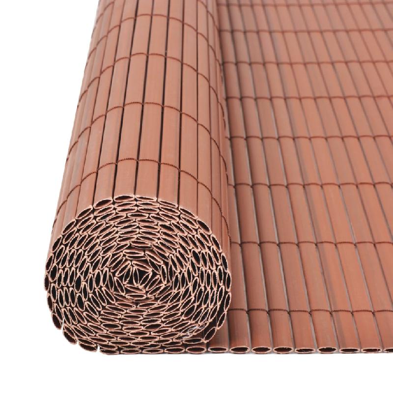 Vidaxl clôture de jardin double face pvc 90 x 500 cm marron 43630_3