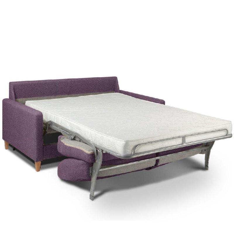 Canapé convertible OGGETTO - Matelas 16 cm - Système Express - Sommier à lattes 160 cm - Velours violet - Fabrication italienne_3