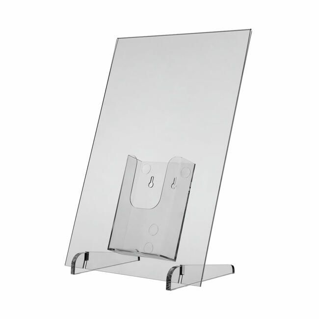 Linaria - Porte-visuel de comptoir en verre acrylique transparent - Formats A3 ou A2 - VKF Renzel_3