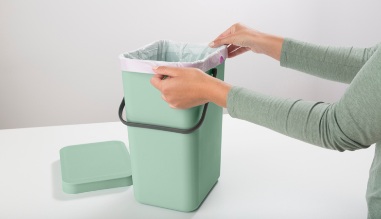 Bio-seaux de collecte Multi-talent 100 % recyclable - Volume S de 12 Litres - Brabantia Sort & Go - 12 litres - Jade Green_3
