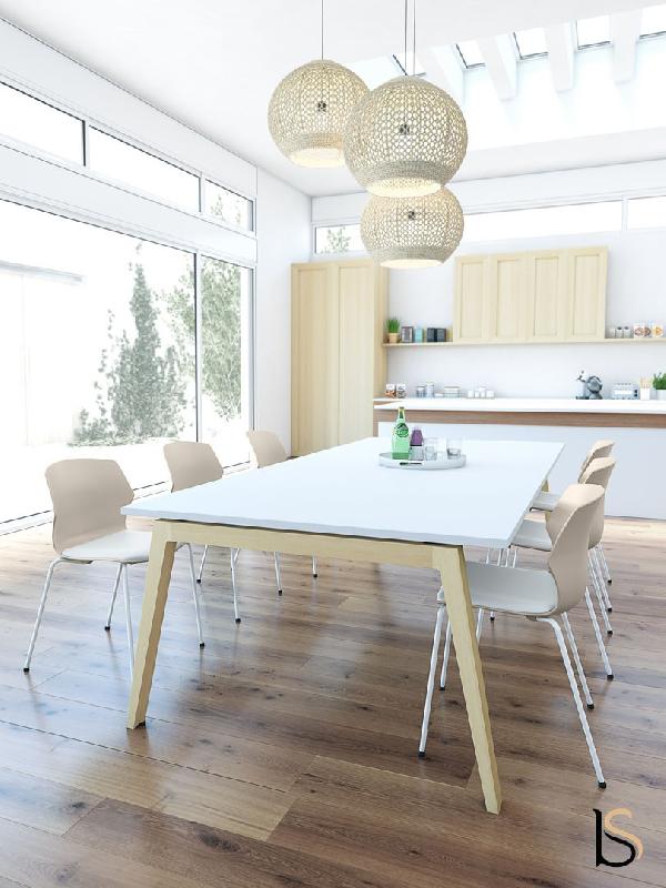 Table de réunion Born Wood - Mobel Linea - Blanc, 300_3