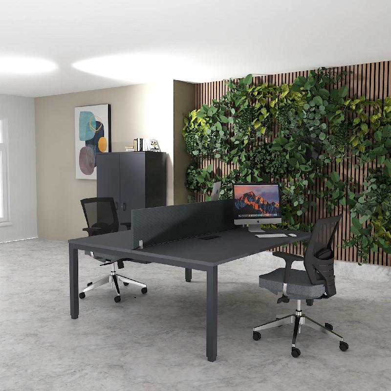 Bureau 2 personnes Tempo avec passe-câbles  - Mobel Linea - 180_3