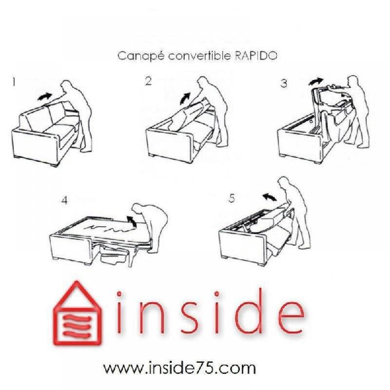 Canapé-lit DREAMER Express - Sommier à lattes 140x197 cm - Matelas 16 cm polyuréthane - Taupe_3