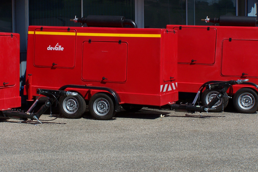 Groupe motopompe sur remorque ou châssis déplaçable