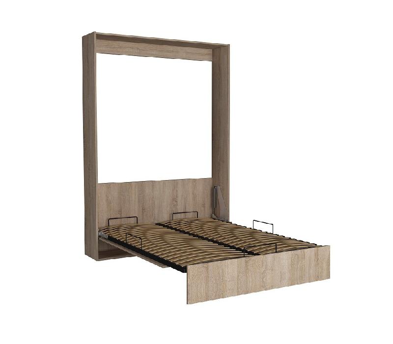 Armoire lit escamotable Dynamo - Chêne - Couchage 120x200 cm avec sommier à lattes_3