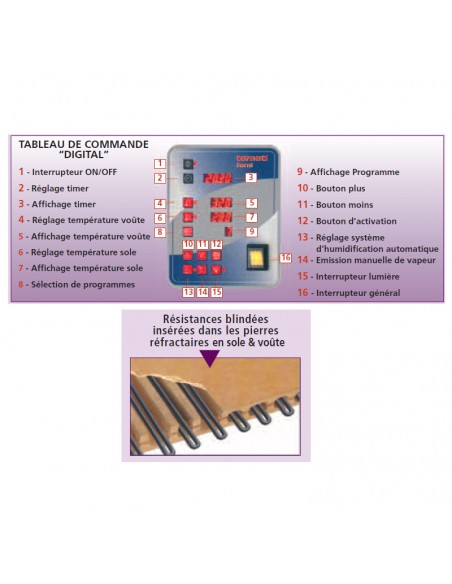Four à pizzas Tornati Forni 2x8 pizzas - Euro 126 D - électrique avec briques réfractaires et programmation digitale_3