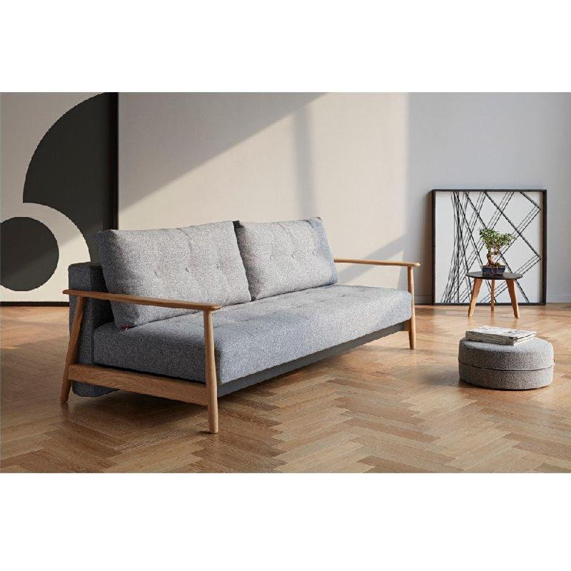 Canapé-lit convertible Eluma - Design nordique - 200x140 cm - Tissu Twist Granite - Innovation Living_3