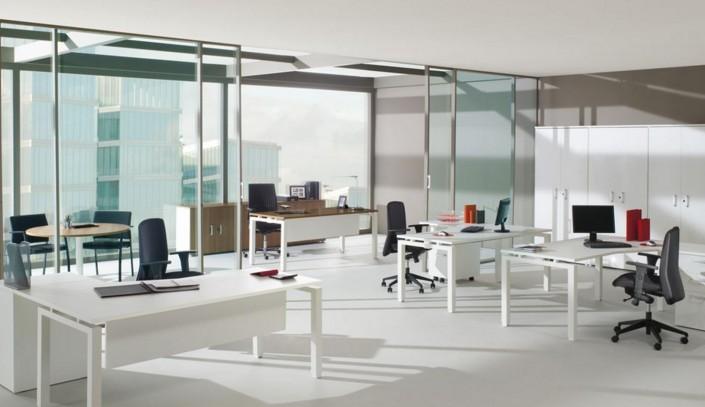 Bureau droit ECO - Mobel linea - Argent Ral 9006, 140, Blanc_3