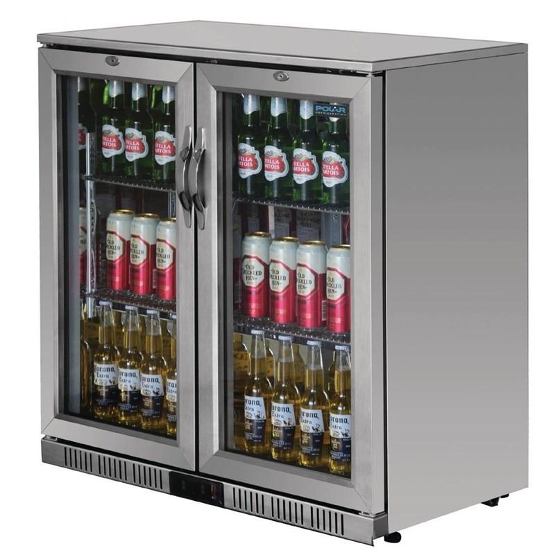 Arrière-bar deux portes pivotantes Série G inox 208L GL008 Polar_3