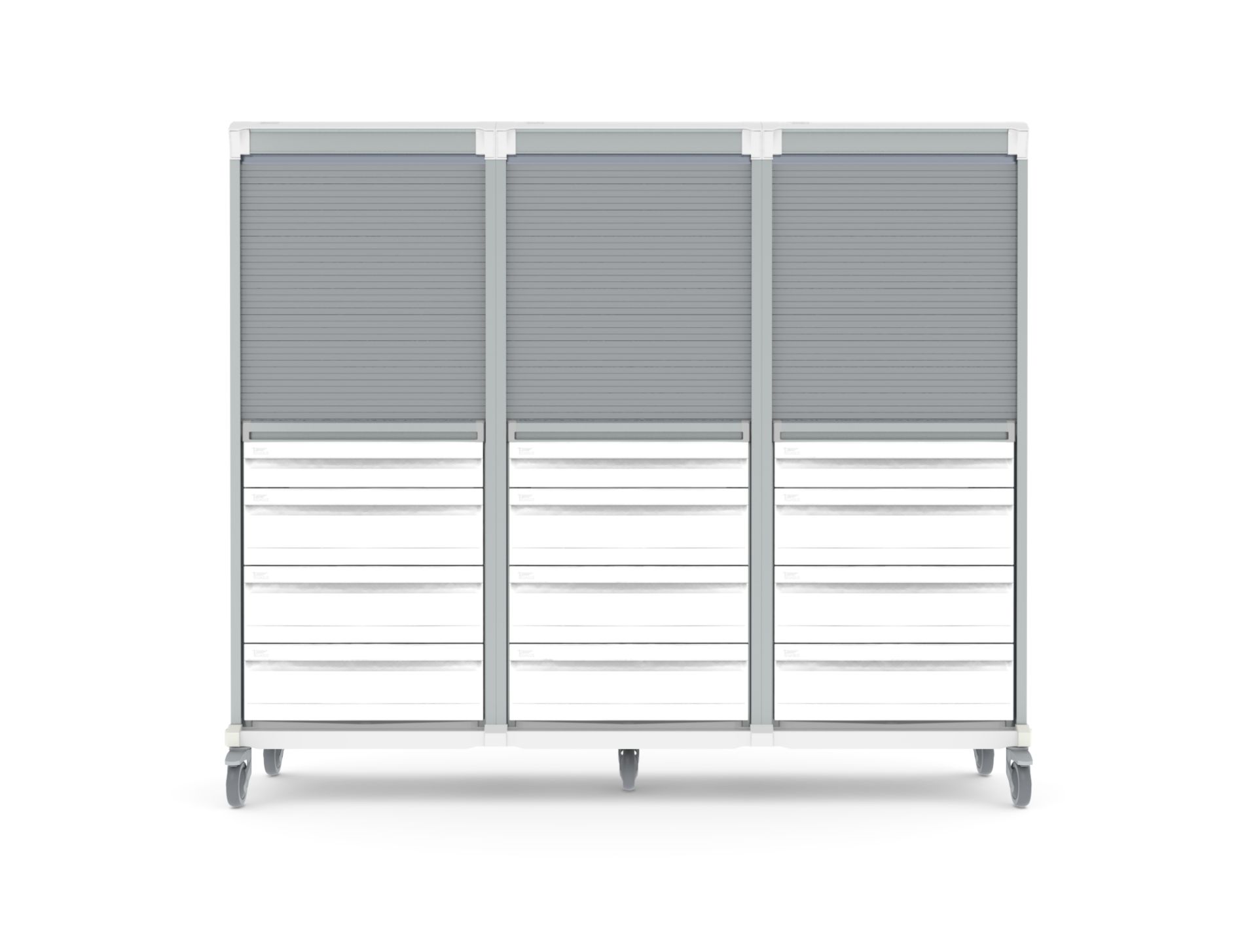 Armoire médicale de transfert ou stockage 3 colonnes, conçue dans des matériaux résistants aux bactéries - WEECART_3